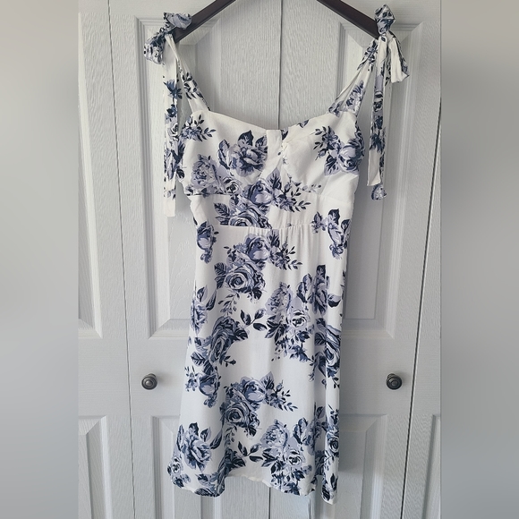 Rose Print Slip Dress - Picture 2 of 6